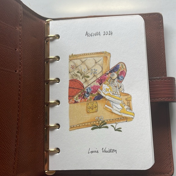 Rust  Louis Vuitton vintage small ring Agenda Cover w/ bonus 2024 cal - Picture 6 of 11
